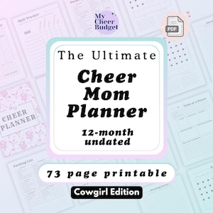 Competitive Cheer Mom Planner, Undated 12 month Printable Cheerleading Team Mom Organizer, Budget Fundraising Trackers, Competition Prep