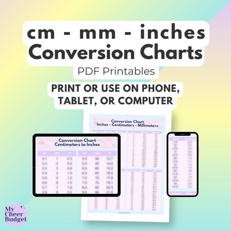 Cm/inch Chart.pdf Conversion Chart Cm to Inches - Metric Measurement Guide Printable Pdfs ...