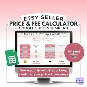 Etsy Fee Calculator Google Sheets Template, US Seller Profit Spreadsheet (Digital Download)