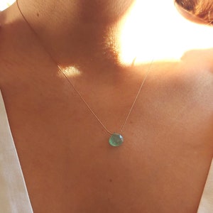 Green aventurine necklace on a silk thread. No shipping until the end of August image 2
