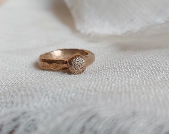 Bronze ring, organic  ring, stacking ring, freeform ring