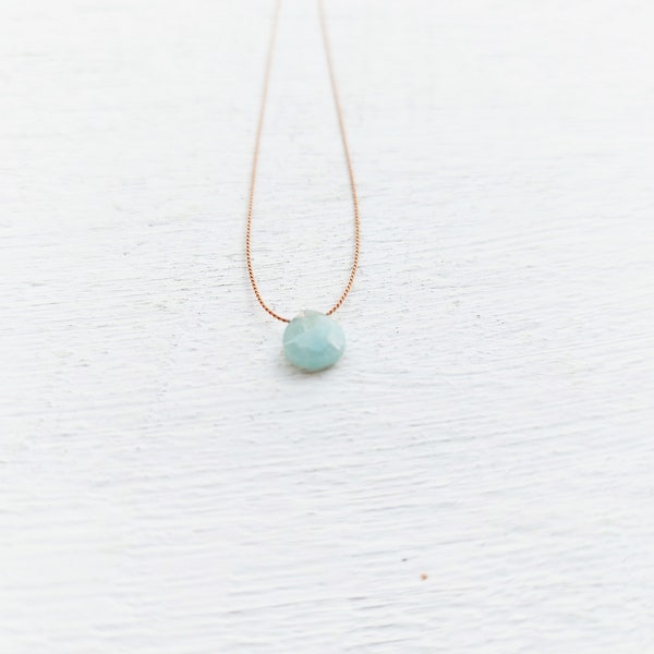 Aquamarine necklace. Milky aquamarine necklace on silk thread. Natural aquamarine. March gift