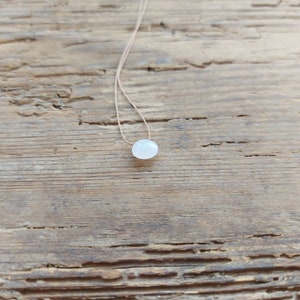 Moonstone necklace. Adularia moonstone necklace. Minimalist necklace with a faceted white moonstone (adularia) briolette. June birthstone.