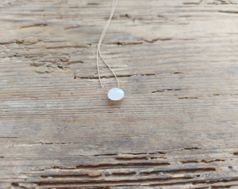 Moonstone necklace. Adularia moonstone necklace. Minimalist necklace with a faceted white moonstone (adularia) briolette. June birthstone.