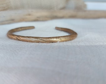 Rustic bronze cuff bracelet.