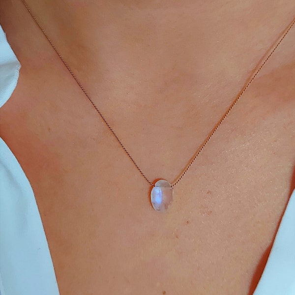 Collana Con Iolite, Pietra Di Luna Arcobaleno E Perline Miyuki, Collana Lunga E Delicata A Strati, Grazioso Bracciale Avvolgente Con Piccole Pietre Preziose Blu Per Donna - Italia - Foto 11