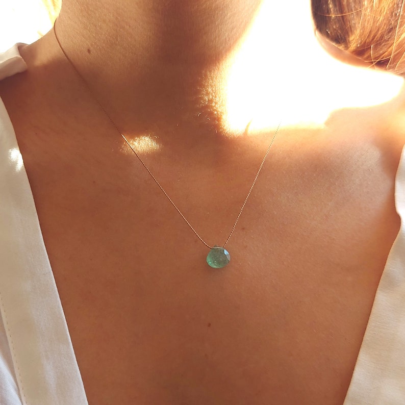 Green aventurine necklace on a silk thread. No shipping until the end of August image 2