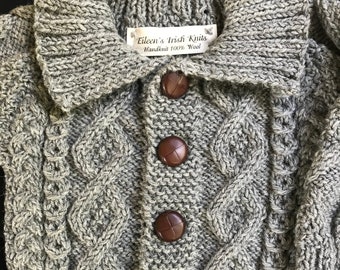 Irish 100% Wool Baby or Toddler Cardigan