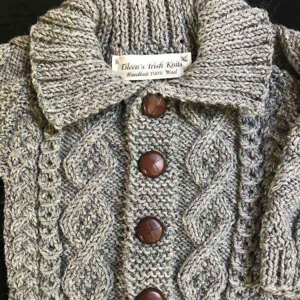 Irish 100% Wool Baby or Toddler Cardigan