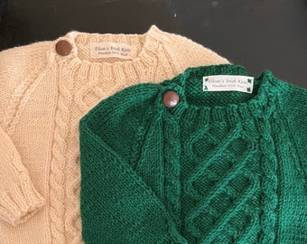 Pull irlandais 100 % laine pour bébé ou tout-petit