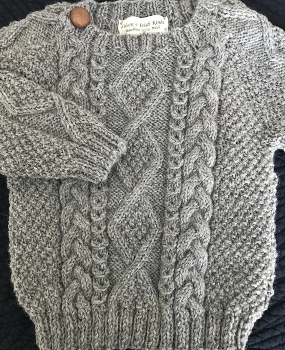 Irish Aran 100 Wool Toddler Sweater Design A Irish Aran 100 Wool Toddler Sweater Design A