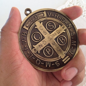 6 St Benefict XL medal 3&quot; / jubilee medal MRT/ medall extra grande San Benito 3&quot;