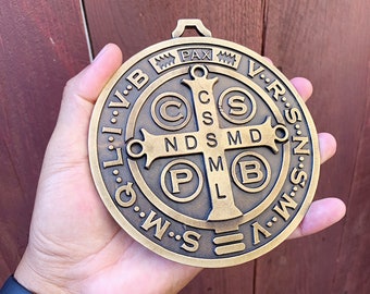 5 inch St Benefict XL medal/ jubilee medal MRT/ medalla extra grande San Benito 5 pulgadas