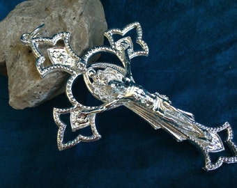 Cross decorated with Swarovski Crystal and Rhinestone/ Man /woman gift/  Hand made Cross/ Gold Plated/ silver plated