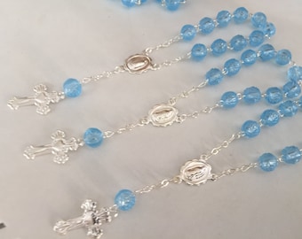 30 baptism favors mini rosaries/ communion favors/ decenario / recuerdito para bautizo/ christening favor