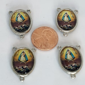 25 centres de chapelet vintage ton centre de chapelet /Virgen de La Caridad del cobre / chapelet center/crucero para Rosario/rosaire médaille