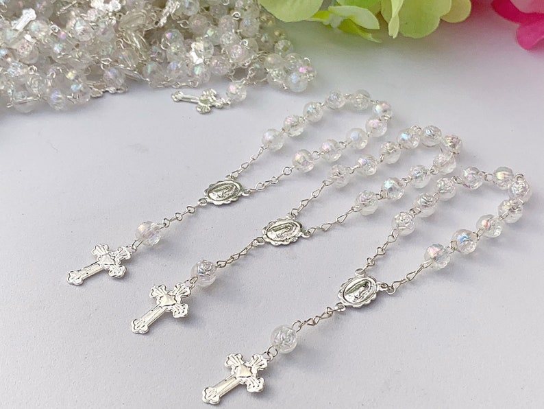150 Wholesale Baptism Favors Mini Rosaries Clear With AB Etsy