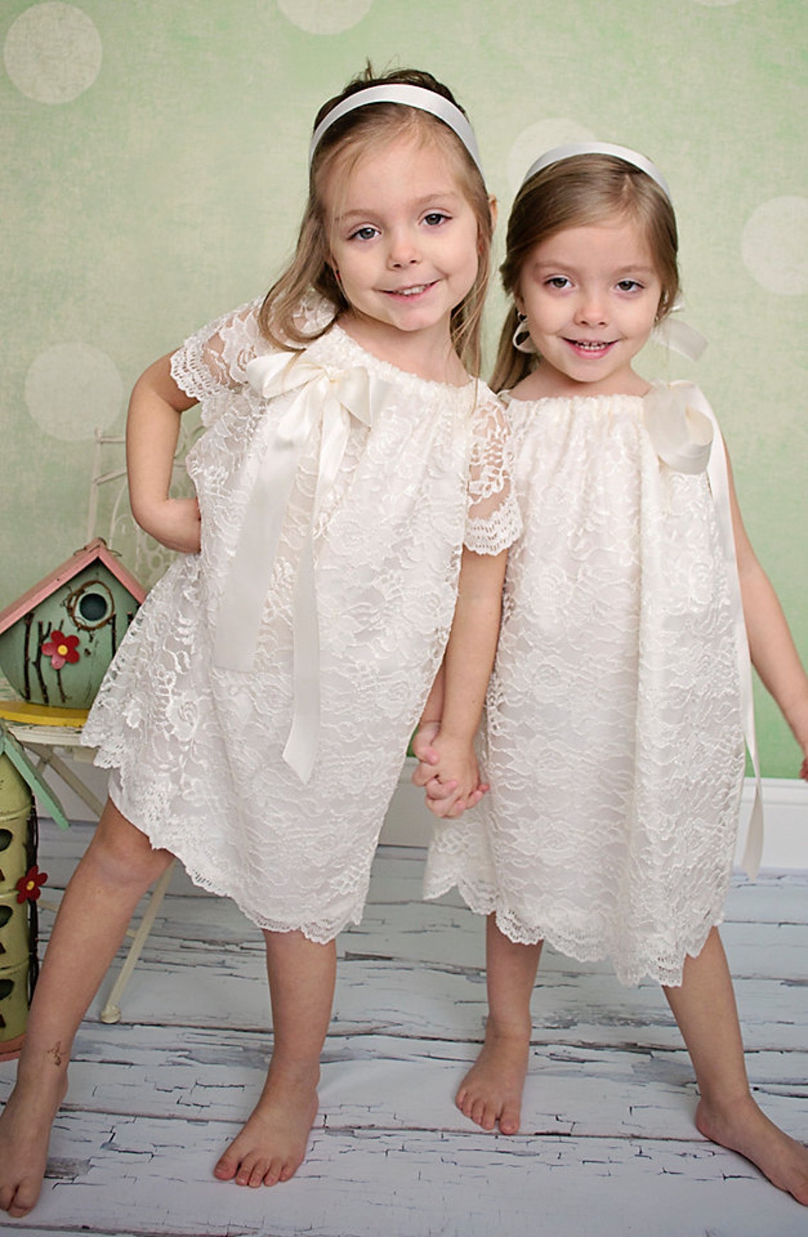 Ivory lace and satin pillow case dress 12m 5t Etsy
