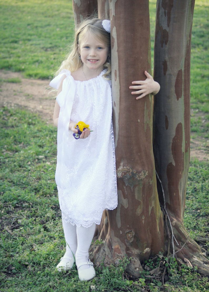 White Lace and Satin Pillow Case Dress 12m 5t - Etsy