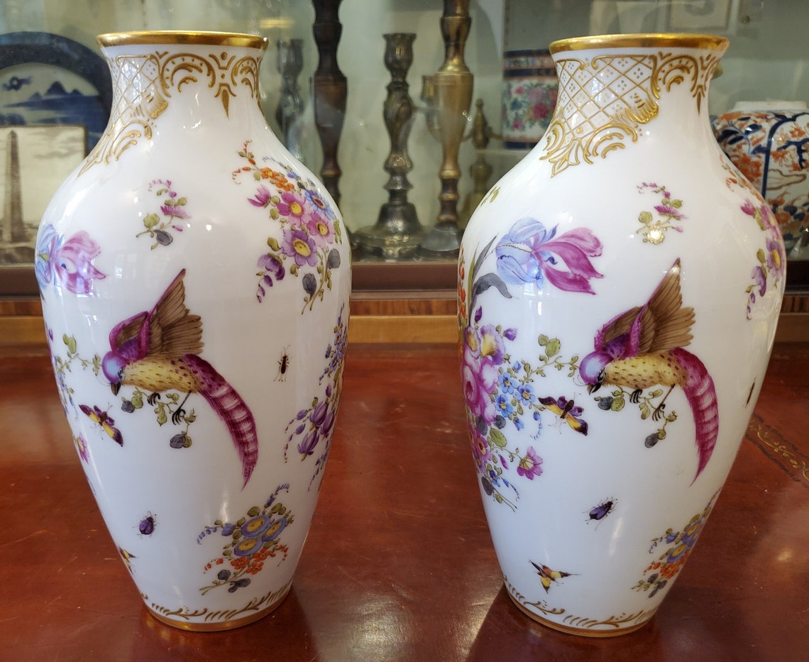 Paire de vases en porcelaine anglais Chelsea du 18ème siècle Etsy