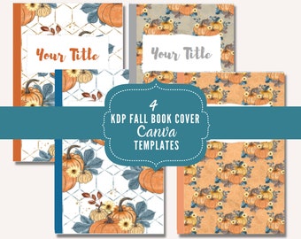 4 KDP Paperback Premade Book Cover Canva Templates | Journal Cover | Editable Notebook Customizable Digital Cover | Printable | Bundle