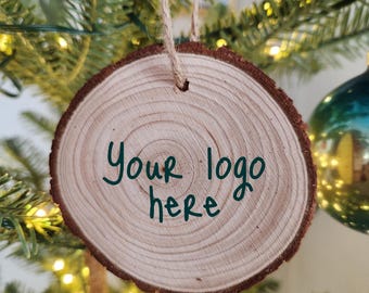 Personalized Company Logo Ornament • Custom Laser Engraved Christmas Ornament • Corporate Gift