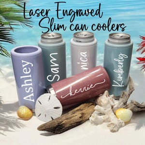 Personalized Slim Can Cooler, Engraved Can Cooler, Bridesmaid Gifts Skinny Can Holder, Bridesmaid Gifts, Beverage Holder