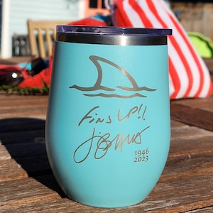 Fins Up 12oz Beverage Tumbler. Stainless Steel. Margaritaville w/ Jimmy&#39;s signature etched.  Jimmy Buffett. Parrotheads