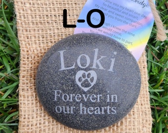Personalized Pet Memorial Garden Stone Engraved Dog Cat Memorials Garden Stone Marker Memorial Stones-L-O NAMES ONLY