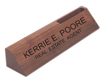 Desk Name Plate, Custom Name Sign, Personalized Wood Desk Name, Customized Walnut Desk Name, Executive Personalized Desk Name Plate