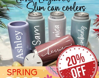 Personalized Slim Can Cooler, Engraved Can Cooler, Bridesmaid Gifts Skinny Can Holder, Bridesmaid Gifts, Beverage Holder