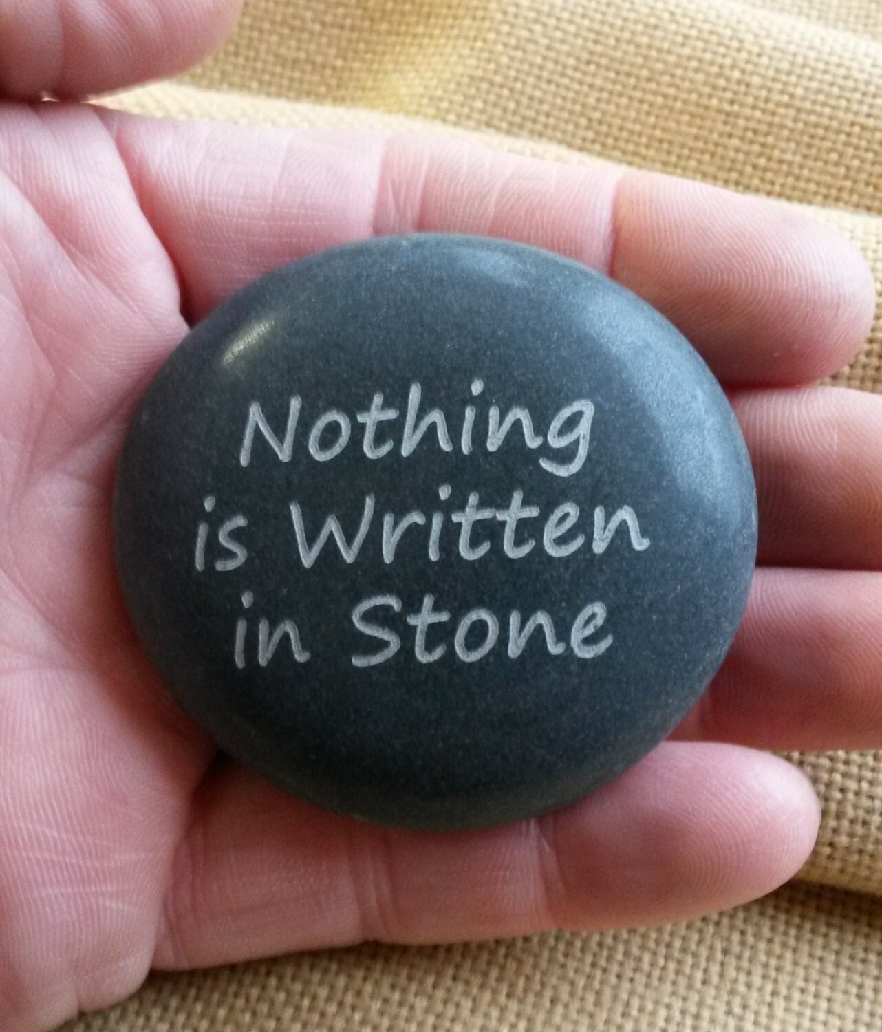Nothing is Written in Stone. Engraved Garden Stone. Etsy