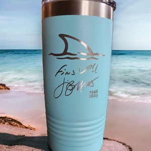 Fins up 20oz Beverage Coffee Tumbler Margaritaville w/ Jimmy's signature etched. This is the last song by Jimmy Buffett. Parrotheads Teal