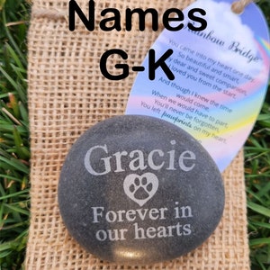 Personalized Pet Memorial Garden Stone Engraved Dog Cat Memorials Garden Stone Marker Memorial Stones-G-K NAMES ONLY