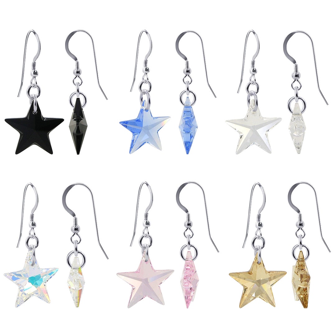 MissAudrey 54pcs AB Crystal Star Beads Charms 18mm Top Drilled Faceted...