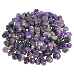 1 lb Polished Amethyst Gemstone Tumbled Stones Healing Crystals Bulk