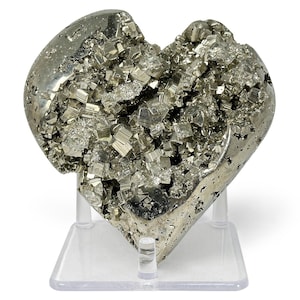 Natural Pyrite Heart Shaped Crystal Gemstone -RSH227