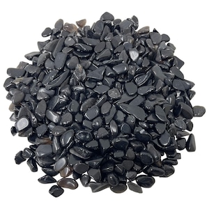 1 Lb Natural Black Obsidian Tumbled Chips – Healing Crystals for Meditation & Crafts