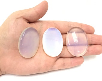 Opalite Worry Stone, Opalite Pocket Fidget Palm stone with Thumb Indent _RSH204-G