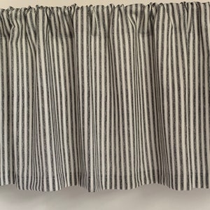 Valance Black and White Ticking Stripe Farmhouse Custom Made - Etsy