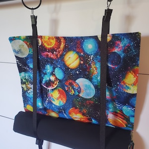 Classroom Door Window Curtain Roll Up Security Curtain Galaxy Planets Bright Colors