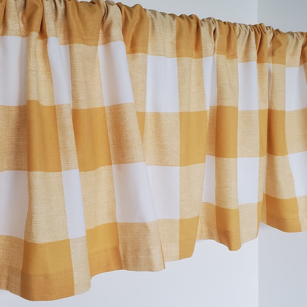 Yellow and Check Valance Etsy