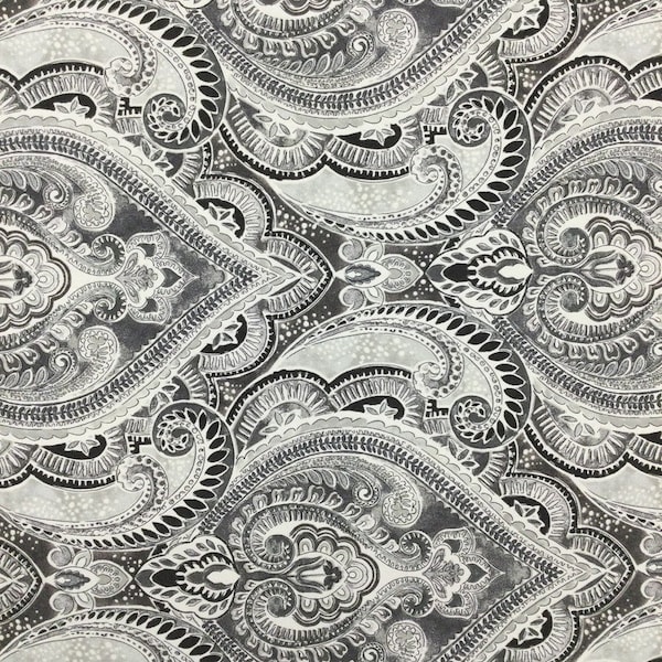 Fabric/ Kelly Ripa Pretty Witty Ebony/Gray Paisley/ Home Dec /2.67 Yards Long/54 inches Wide/New