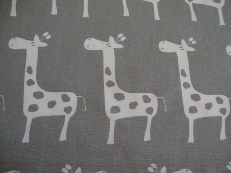 Valance Gray and White Giraffe Window Treatment Nursery Classroom Kids Room 53 W x 14 L