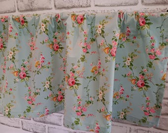 Cenefa de rosas con delicados motivos florales, 42" de ancho x 14,5" de largo, estilo vintage, estilo rústico y femenino.