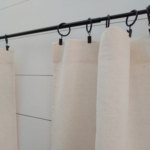 Cafe Tier Curtains Bleached Drop Cloth Cotton Canvas Creamy White  Choose Size