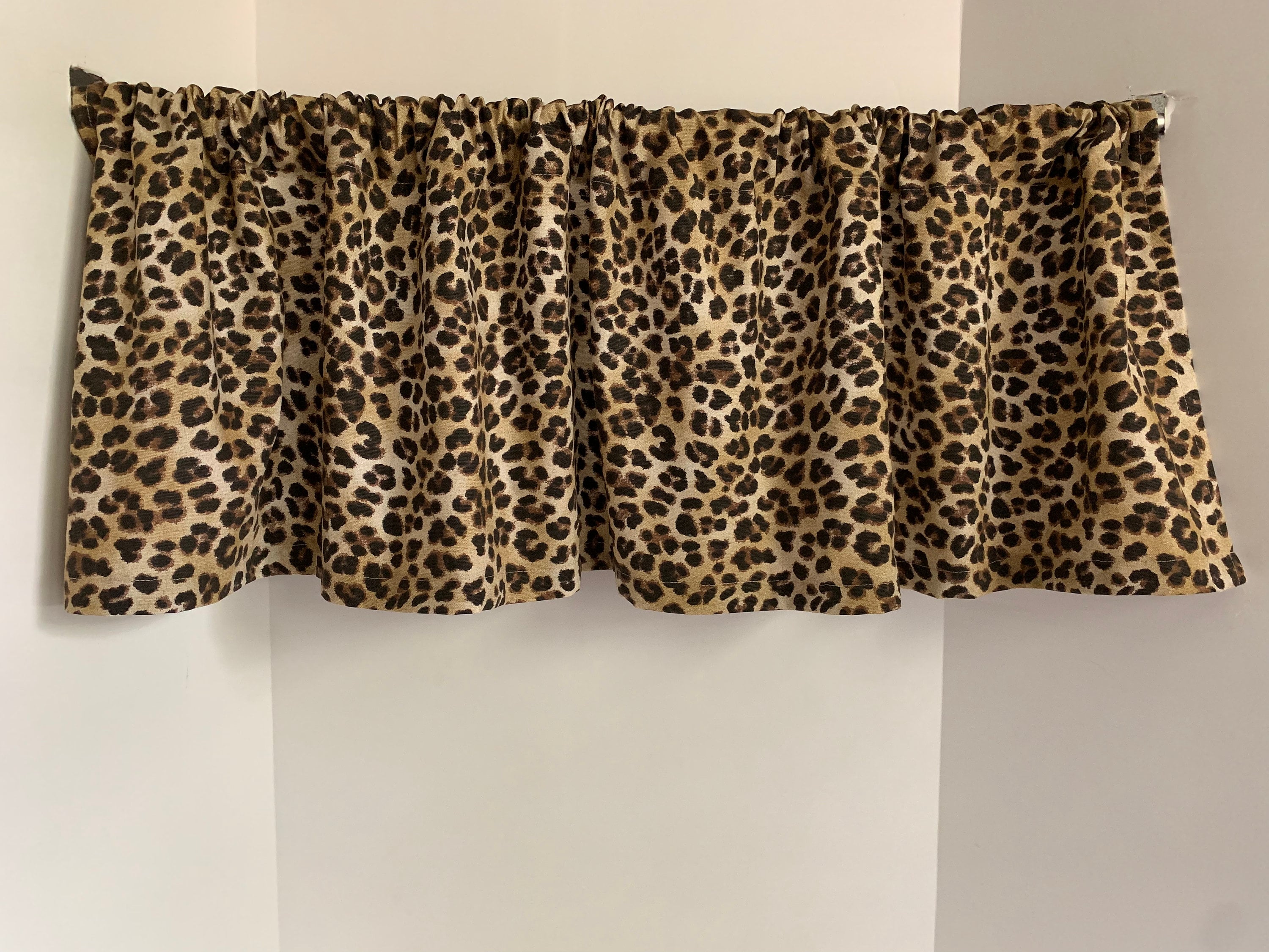 Valance Leopard Print Custom Made Window Treatment 53 Inches W Etsy