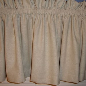 Farmhouse Muslin Valance Rustic Country Homespun Fabric Custom Widths