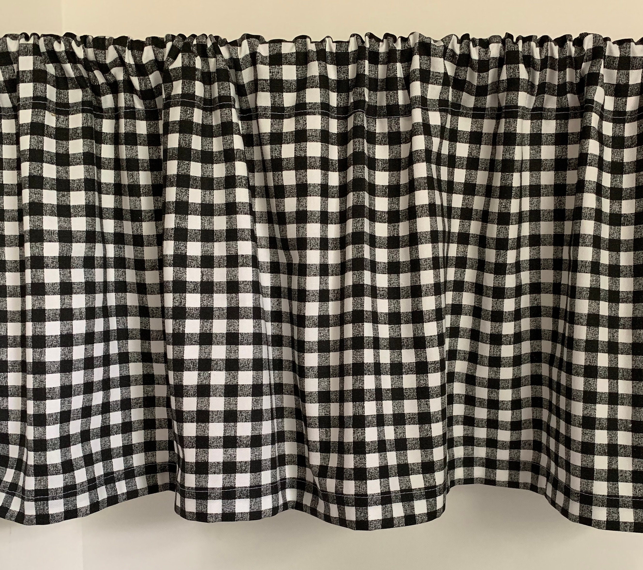 Valance Black and White Gingham Check Farmhouse Custom Made Etsy