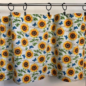 Valance Llamas and Cactus on Black Background Cotton Duck Fabric 42&quot;W x 14&quot; L Handmade Window Treatment